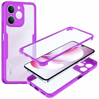 Чехол Double Shield 360 для Realme Note 70 / 70T с защитой со всех сторон purple