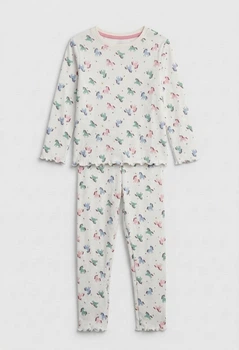 Дитяча бавовняна піжама для дівчинки H&M 92 см Біла (25121101A2)