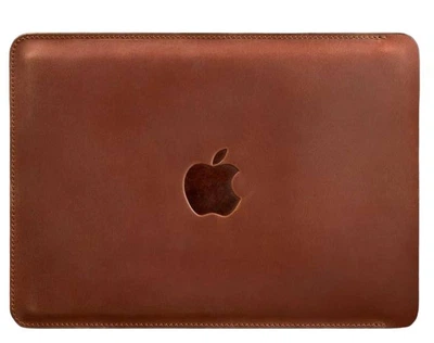 Кожаный чехол для MacBook 15–16 дюймов из натуральной кожи Crazy Horse защитный светло-коричневый 58575