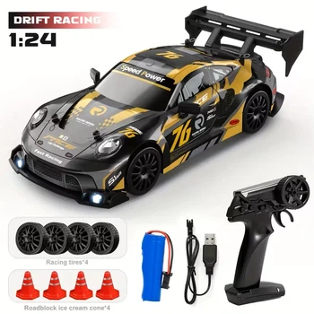 RC Дрифт Машина 1:24 2.4G с пультом управления и запасными колесами