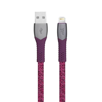 Кабель USB 2.0, PS6101 RD12, USB 2.0 MFI Type-A/Lighting, 3А, 60Вт, красный