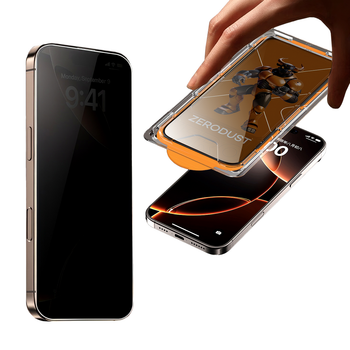 Защитное стекло ZERODUST Privacy с аппликатором для iPhone 17 Pro Max антибликовое с защитой экрана Black