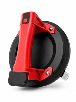 Акумуляторна вакуумна присоска кругла для плитки скла керамограніту до 300 кг з кейсом і 2 АКБ чорно-червона (49676184)