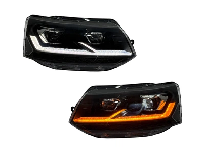 Full led фари стиль Multivan T6.1 2020+ для T5 2010-2015 (ліва+права) комплектні з блоками для Volkswagen T5 GP 2010-2015 (9029)
