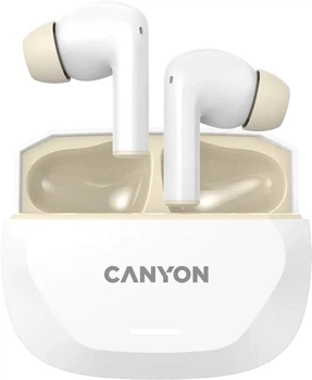 Наушники Canyon Hexagon 7 TWS ANC+ENC Wireless Charge White Beige (CNS-TWS7WB)