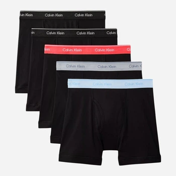 Набір трусів боксерів чоловічих бавовняних Calvin Klein NB1429(Breezy Blue Multi) XL 5 шт Чорний (199156122046)