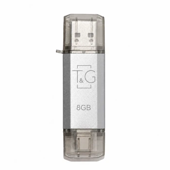 Флеш-память USB 8GB Type-C T&G USB 2.0 металл серебристый