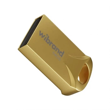 Флеш-пам'ять USB 64GB Wibrand Hawk USB 2.0 пластикова золотиста з кришкою