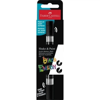Набор маркеров Faber-Castell акриловый двусторонний Black Edition Shake & Paint Acrylic Marker, цвет черный (33107)