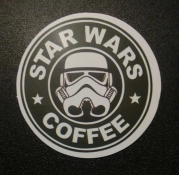 Стикер этикетка наклейка самоклейка Star Wars Coffee (6,5 см)