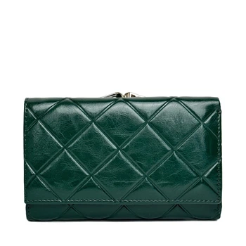 Гаманець жіночий натуральна шкіра Genuine Leather зелений 41088 green
