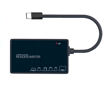 Картридер BauTech Type-C 6 в 1 для TF SD CF XD MS M2 Чорний (1014-849-00)