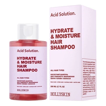 Кислотный шампунь для глубокого увлажнения кожи головы и волос HOLLYSKIN Acid Solution, 200 мл (4823109701113)