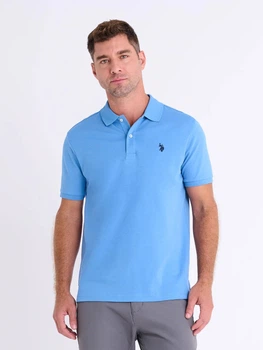 Поло длинное мужское U.S. Polo Assn 113045-9800A(TRANQUIL BLUE) M Голубое (786662401842)