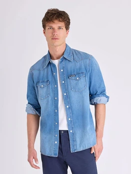 Рубашка джинсовая мужская U.S. Polo Assn 11H0370-MP00A(MEDIUM WASH) L Синяя (786662591826)