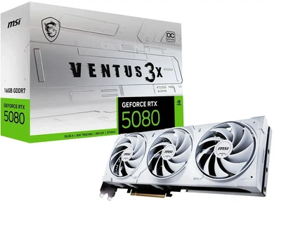 Видеокарта MSI GeForce RTX 5080 VENTUS 3X OC WHITE (RTX 5080 16G VENTUS 3X OC WHITE)