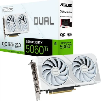 Видеокарта Asus Dual GeForce RTX 5060 Ti White OC (DUAL-RTX5060TI-O16G-WHITE)