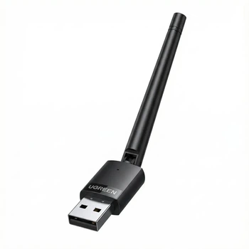Wi-Fi адаптер UGREEN USB WIFI адаптер для ПК 2.4 ГГц 286 Мбит/с с внешней антенной 3 dBi Black (CM761)