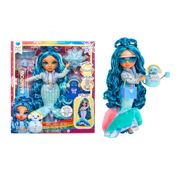 Лялька Rainbow High Winter Wonderland з аксесуарами для створення сніговика 28 см блакитна LS-2271