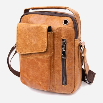 Сумка планшет через плечо мужская из натуральная кожи Vintage leather-20416 Рыжяя
