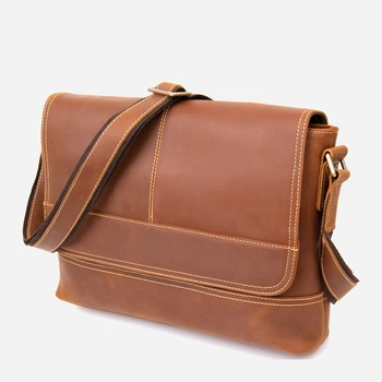 Сумка мессенджер через плечо мужская из натуральная кожи Vintage leather-20399 Рыжяя