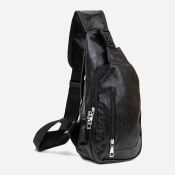 Сумка слинг через плечо мужская Vintage leather-20559 Черная