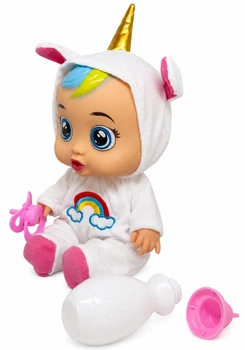 Кукла пупс Baby Lovely которая плачет говорит и смеется в костюме единорога 25 см с пустышкой и бутылочкой