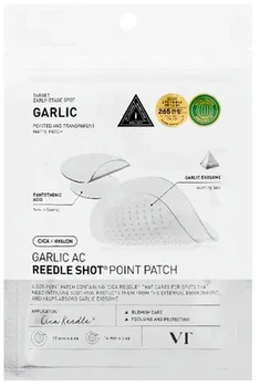 Точечные патчи с чесноком, центеллой и чайным деревом VT Cosmetics Garlic AC Needle Shot Point Patch 9 шт (8803463011970)