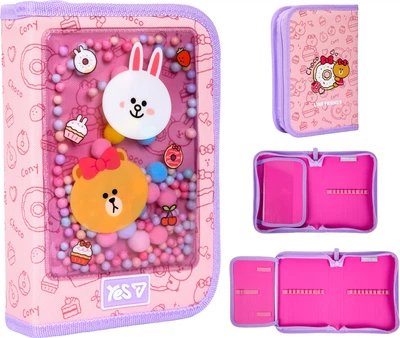 Пенал жесткий Yes одинарный с клапаном HP-03 Line Friends Always Together (533731)
