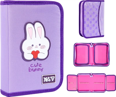Пенал жесткий Yes одинарный с двумя клапанами HP-04 Cute Bunny (533740)