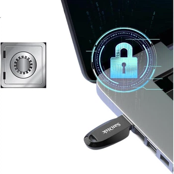 Флешка SanDisk CZ550 64ГБ USB3.2 с шифрованием, фиолетовая
