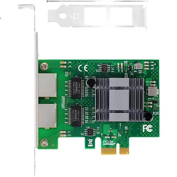 Мережева карта FLYBISH NA571-T2M PCI-E X1 Gigabit з двома портами для настільних комп'ютерів, 2 порти, м'який маршрутизатор, агрегація ROS, чіп Intel 82571