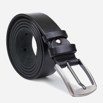 Ремінь чоловічий з натуральної шкіри Vintage leather-20706 131 см Чорний