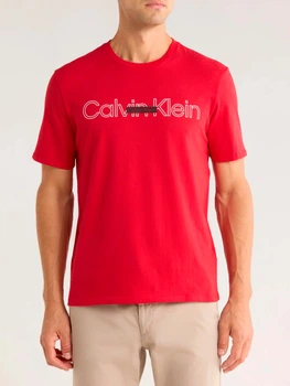 Футболка хлопковая длинная мужская Calvin Klein 532522413 L Красная (1160172571)