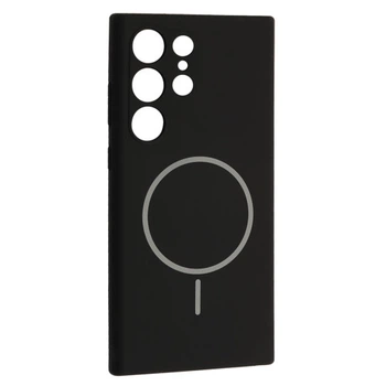 Чохол Silicone Case Luxury+MagSafe для Samsung S25 Ultra Black