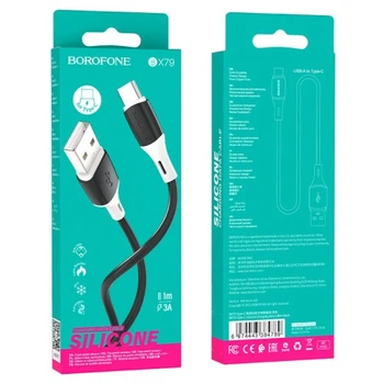 Кабель BOROFONE BX79 silicone charging for Type-C 3A/1m чорний