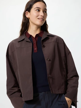 Куртка демисезонная короткая женская Uniqlo 745471728 S Коричневая (1159994482)