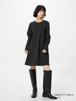 Платье короткое осеннее женское Uniqlo 956061702 L Черное (1159988919)