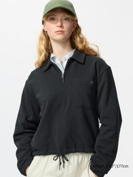 Толстовка на молнии женская Uniqlo 360595736 M Черная (1160114436)