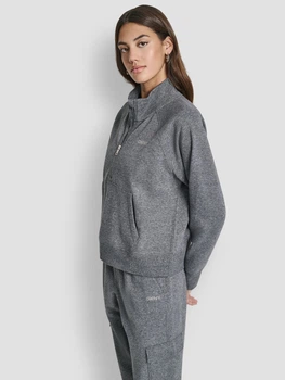 Толстовка на блискавці утеплена жіноча Donna Karan NY (DKNY) 346293048 S Сіра (1160233088)