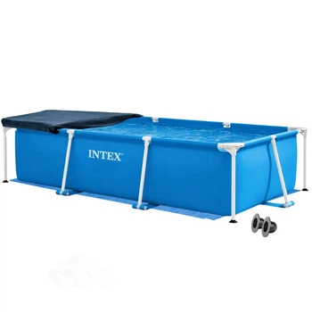 Детский каркасный бассейн Intex Metal Frame, с подстилкой и тентом, 260х160х65 см (IP-175857)