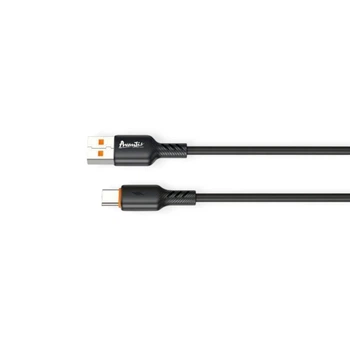 Кабель для зарядки Avantis USB - Type-C, 1м, 3.0А черный, круглый силиконовая оплетка
