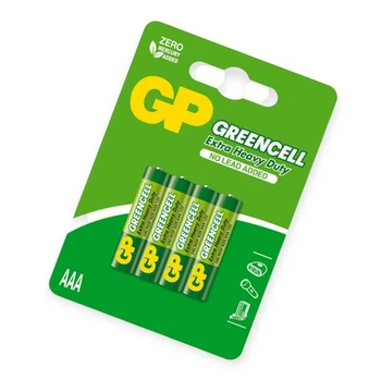 Батарейка AAA солевая 1.5V минипальчик GP Greencell 4шт блистер