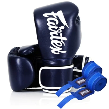Боксерські рукавиці Fairtex штучна шкіра 14 унцій сині
