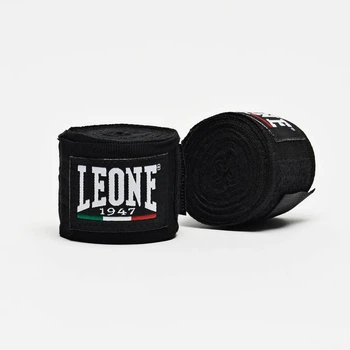 Боксерские бинты Leone хлопок 450 см черные 2 шт.