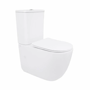Унитаз напольный Qtap Leo Ultra Quiet 620x355x790 мм дюропластовое сиденье Soft-close белый