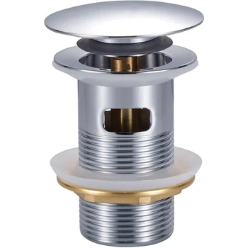 Донный клапан автоматический Click-Clack 1 1/4" хром металлический с переливом Zerix BV-09