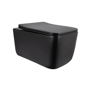 Унитаз подвесной Qtap Gemini Ultra Quiet 485x340x350 мм Дюропласт Матовый черный