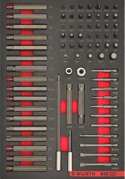 Набор бит Wurth RED STRIPE 1/4IN+10 мм в ложементе 4.4.1, 74 шт (0965441013)