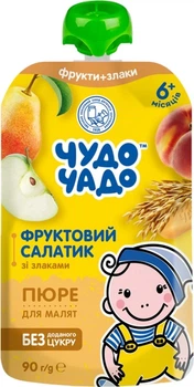 Пюре Чудо-Чадо Фруктовый салатик с печеньем и злаками с 6 месяцев 90 г (4820016253650)